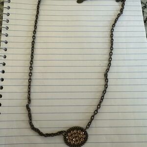 Pink Panache necklace/choker with light brown crystals